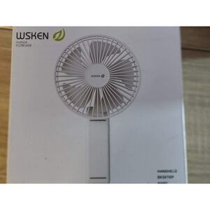 WSKEN Portable Handheld Desktop Fan USB Rechargeable 3 Speeds White